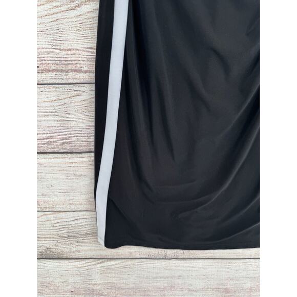 Lauren Ralph Lauren Ruffle Side Bodycon Dress Women's Size 6 Black/White Trim - Picture 5 of 12